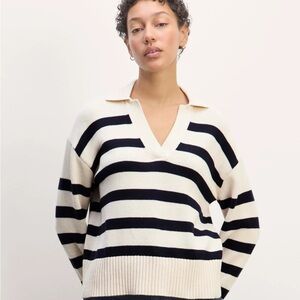 NWT Everlane Boxy Polo Striped Cotton Sweater (Size XS)